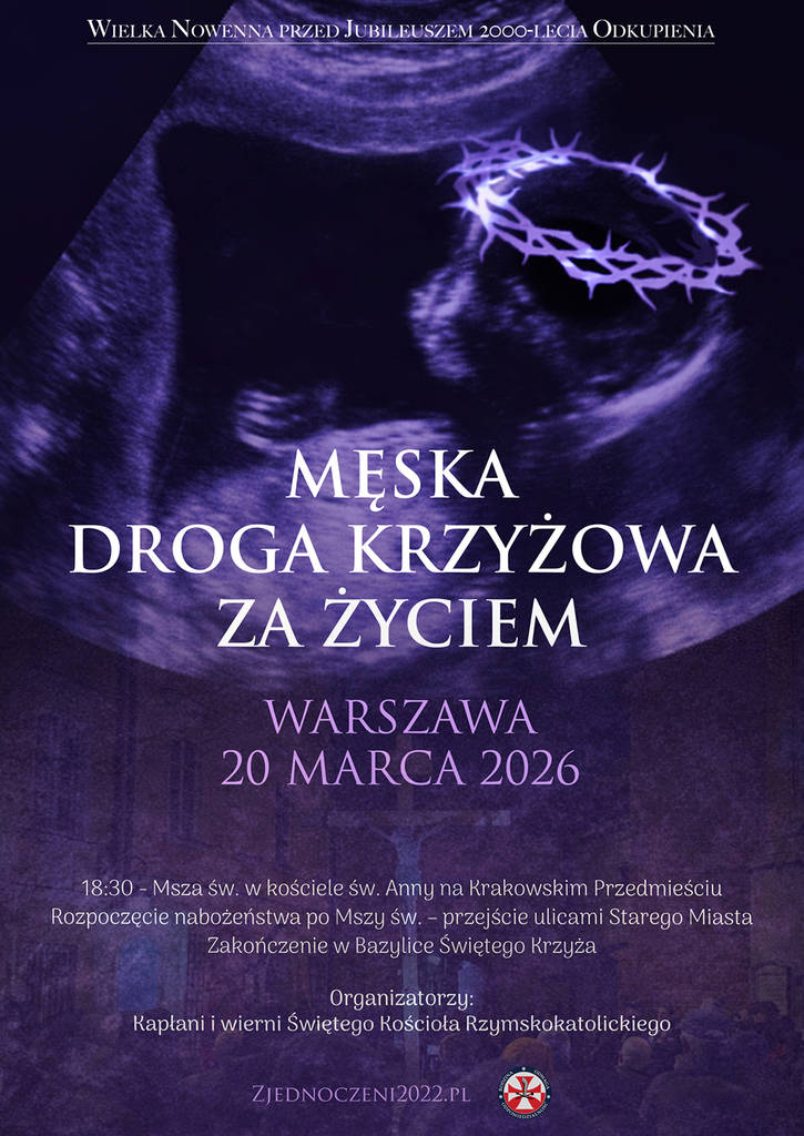 Męska Droga Krzyżowa ulicami Warszawy 20.03.2026